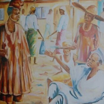 Painting titled "Begger On street" by Kola Olatayo Opakunle, Original Artwork, Oil