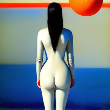 Schilderij getiteld "Perfect round orange" door Kolective Art, Origineel Kunstwerk, Acryl