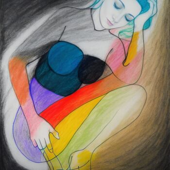 Painting titled "Serena" by Kolective Art, Original Artwork, Acrylic