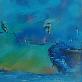 Malerei mit dem Titel "moon #ArtistSupport…" von Kolir, Original-Kunstwerk, Öl