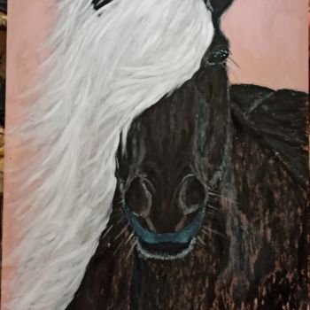 Painting titled "King horse" by Angela Antonova, Original Artwork, Acrylic