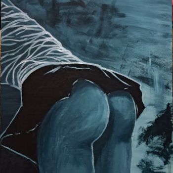 Painting titled "Girl in a skirt" by Angela Antonova, Original Artwork, Acrylic