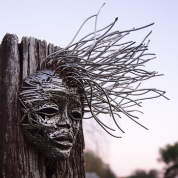 Escultura titulada ""La Cara" (steel)" por Komas, Obra de arte original, Acero inoxidable
