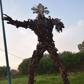 Скульптура под названием ""The Warrior"" - Komas, Подлинное произведение искусства, Дерево