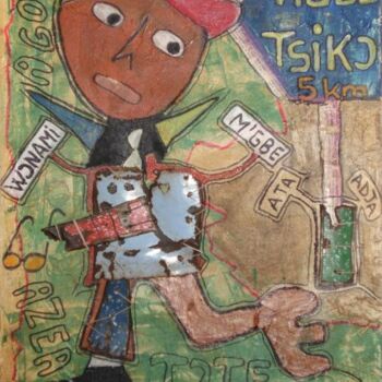 Painting titled "novi agbe tsiko" by Komlan Adoukpo, Original Artwork