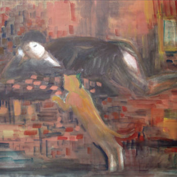 Painting titled "008.jpg Женщина и к…" by Valentina Egorovna Pakhomova, Original Artwork