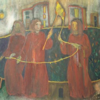 Painting titled ""Мойры. Богини судь…" by Valentina Egorovna Pakhomova, Original Artwork