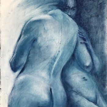 Painting titled "Yeva i Lilit" by Konstantin Fomin, Original Artwork, Pastel Mounted on Cardboard