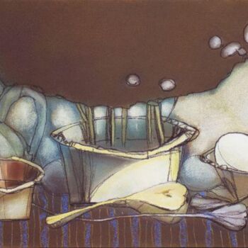 Disegno intitolato "Morning" da Konstantin Konevskikh, Opera d'arte originale, Pastello Montato su Pannello di legno