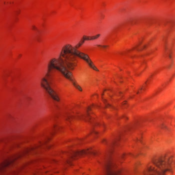Peinture intitulée "RED-1" par Konstantin Krok, Œuvre d'art originale, Aérographe