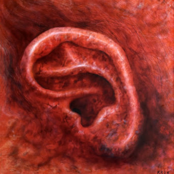Malerei mit dem Titel "Ear" von Konstantin Krok, Original-Kunstwerk, Airbrush