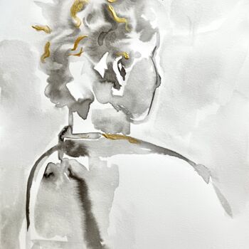 Рисунок под названием "Self-portrait #3" - Konstantin Lakstigal, Подлинное произведение искусства, Чернила