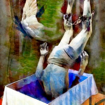 Painting titled "Fall of Icarus" by Konstantin Skoptsov, Original Artwork, Acrylic