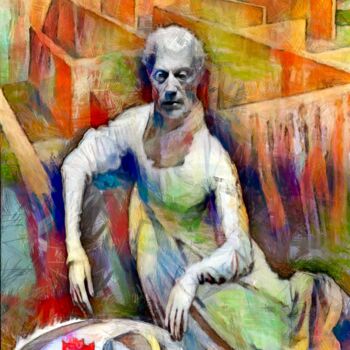 Painting titled "He is still sleepin…" by Konstantin Skoptsov, Original Artwork, Acrylic