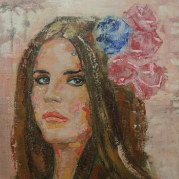 Картина под названием "Lana Del Rey" - Konstantin Zet, Подлинное произведение искусства, Масло