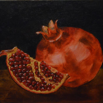 Painting titled "Pomegranate" by Konstantin Zet, Original Artwork, Oil