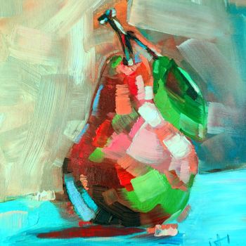 Peinture intitulée "ripe pear" par Konstantin Zet, Œuvre d'art originale, Huile
