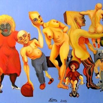 Malerei mit dem Titel "People" von Kosta, Original-Kunstwerk