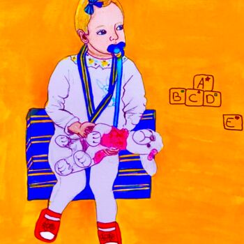 "Baby Elléonore (the…" başlıklı Tablo Evangelina tarafından, Orijinal sanat, Akrilik