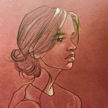 Rysunek zatytułowany „Eva The Young Girl” autorstwa Evangelina, Oryginalna praca, Ołówek