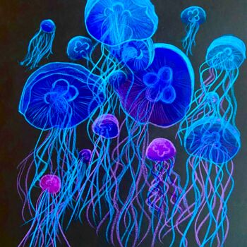 Painting titled "Like a jellyfish" by Evangelina, Original Artwork, Pencil