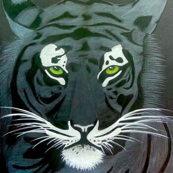 Dessin intitulée "Tiger 🐅 Louis" par Evangelina, Œuvre d'art originale, Crayon