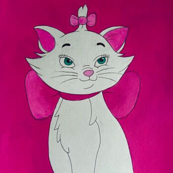 Painting titled "Kitten Marie (Arist…" by Evangelina, Original Artwork, Acrylic