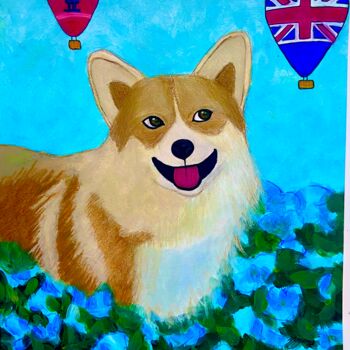 Painting titled "Dookie (the Queen’s…" by Evangelina, Original Artwork, Acrylic