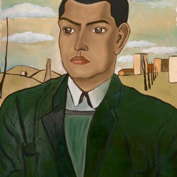 Peinture intitulée "Luis Buñuel à la Da…" par Evangelina, Œuvre d'art originale, Huile