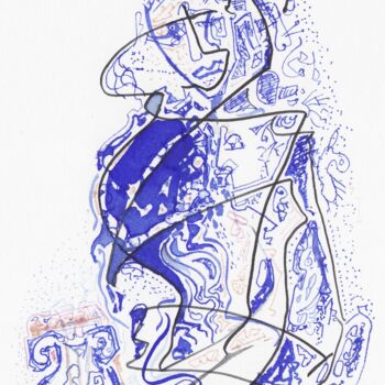 "Girl with a lyre" başlıklı Tablo Konstantinos Efimidis tarafından, Orijinal sanat, Mürekkep