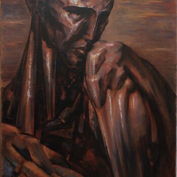 Painting titled "Thinker" by Konstantinos Efimidis, Original Artwork, Oil