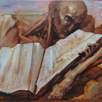 Malarstwo zatytułowany „Thinker. Cognition.” autorstwa Konstantinos Efimidis, Oryginalna praca, Olej