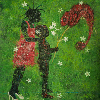 Pittura intitolato "L'harmonie" da Konte Alhassane, Opera d'arte originale, Acrilico