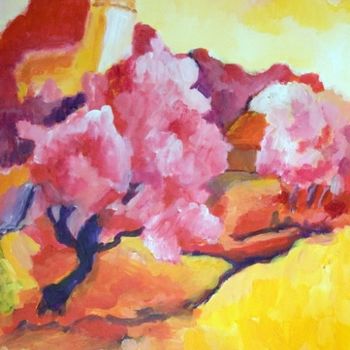 Painting titled "Springtime in Landr…" by Jan Kooiman, Original Artwork, Acrylic