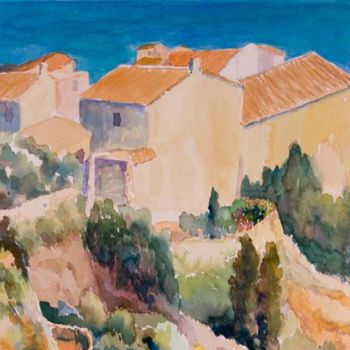 Painting titled "Cap de Agde" by Jan Kooiman, Original Artwork, Watercolor