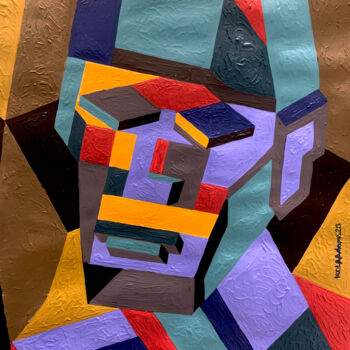 Malerei mit dem Titel "Abstracted Head" von Koola Adams, Original-Kunstwerk, Acryl