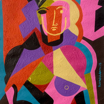 Pittura intitolato "Abstracted Woman II" da Koola Adams, Opera d'arte originale, Acrilico
