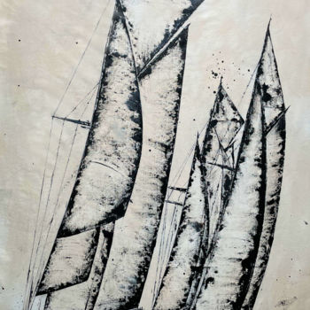 Schilderij getiteld "Morning Sail - Thre…" door Koorosh Nejad, Origineel Kunstwerk, Acryl