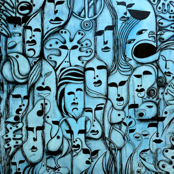 Ζωγραφική με τίτλο "The Roots | Modern…" από Koorosh Nejad, Αυθεντικά έργα τέχνης, Ακρυλικό