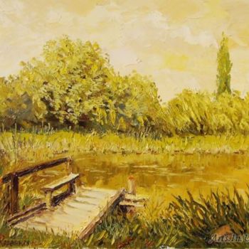 Картина под названием "У пруда" - Елена Коренная, Подлинное произведение искусства, Масло