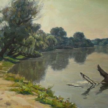 Pintura intitulada "Утро на Дунае" por Viktor Koreniok, Obras de arte originais
