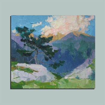 Peinture intitulée "On mountain slopes" par Korn, Œuvre d'art originale, Huile
