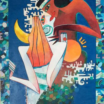 Peinture intitulée "Поцелуй" par Elena Kozlova, Œuvre d'art originale, Huile