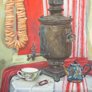 Painting titled "Tea traditions. Sti…" by Zander, Original Artwork, Oil