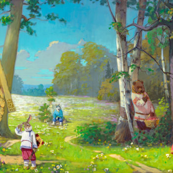 Painting titled ""Колобок" (Русская…" by Stanislav Martinovich, Original Artwork, Acrylic