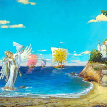 Peinture intitulée ""Сказка о царе Салт…" par Stanislav Martinovich, Œuvre d'art originale, Acrylique