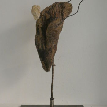 Sculpture intitulée ""ANGIOLETTO "" par Corrado Askerz - Korrad, Œuvre d'art originale, Bois