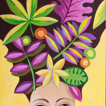 Картина под названием "Dream of the tropics" - Galina Gataullina, Подлинное произведение искусства, Акрил
