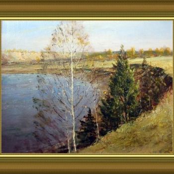 Painting titled "Река Бия" by Korytov Sergey, Original Artwork