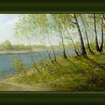 Peinture intitulée "Река Иртыш. Протока" par Korytov Sergey, Œuvre d'art originale
